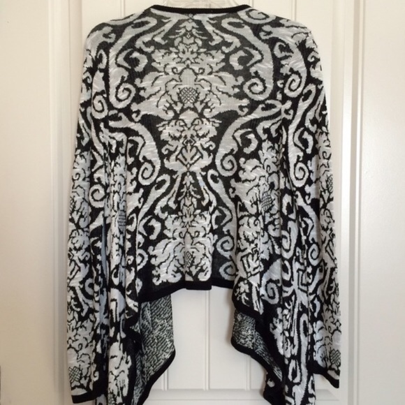 White & Black Printed Cardigan - Picture 3 of 4